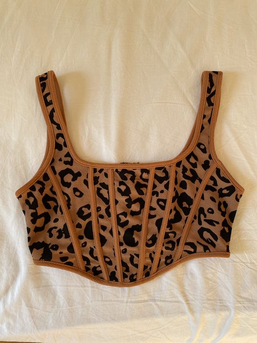 Top corset padrão tigre SHEIN
