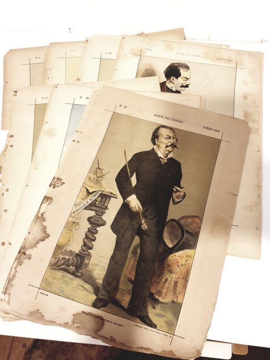antigas páginas do Album das Glórias - Bordalo Pinheiro - desde 1880