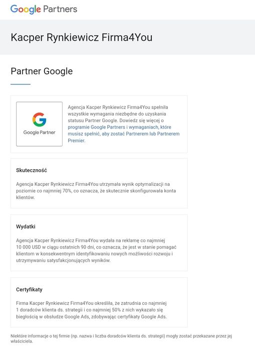Niezależny Specjalista Google Ads I 12 Lat Doświadczenia I Zadzwoń