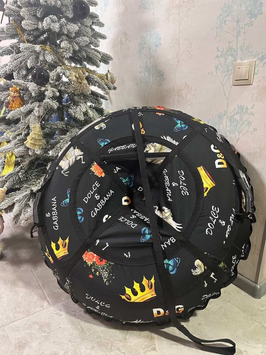 Тюбінг тюба міцна з камерою, слизьке дно, плюшка, ватрушка,