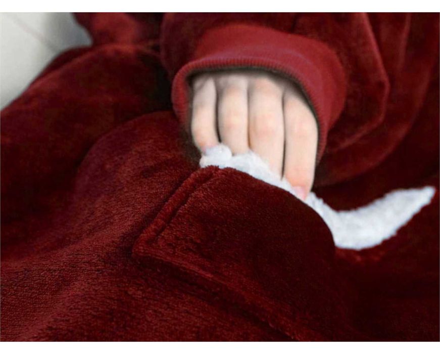 Koc Bluza Oversize Długa Ciepła Koc Damska z Kapturem Dzień Kobiet