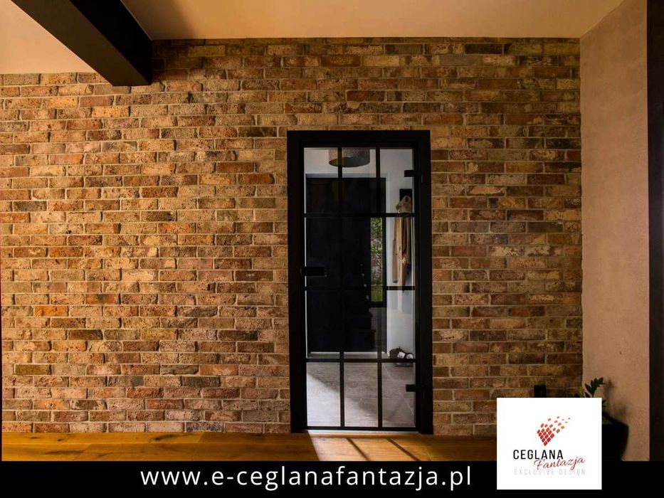 płytki z cegły rozbiórkowej, płytki ceglane, cegła na ścianę, montaż