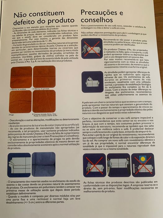 Sofá Château d’Ax (3 lug). Como novo. Garantia 3 anos.