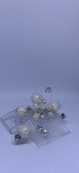 nowa ślubna ozdoba vintage grzebyk stroik perły panna młoda elegancja