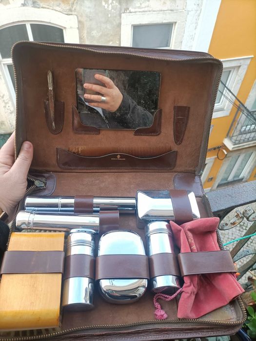 Barbearia Vintage estojo em pele