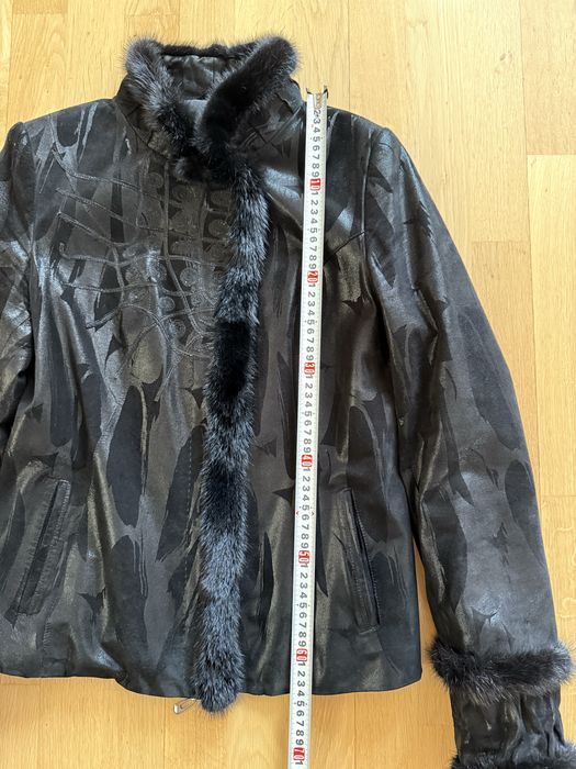 Куртка замшева з хутром норки