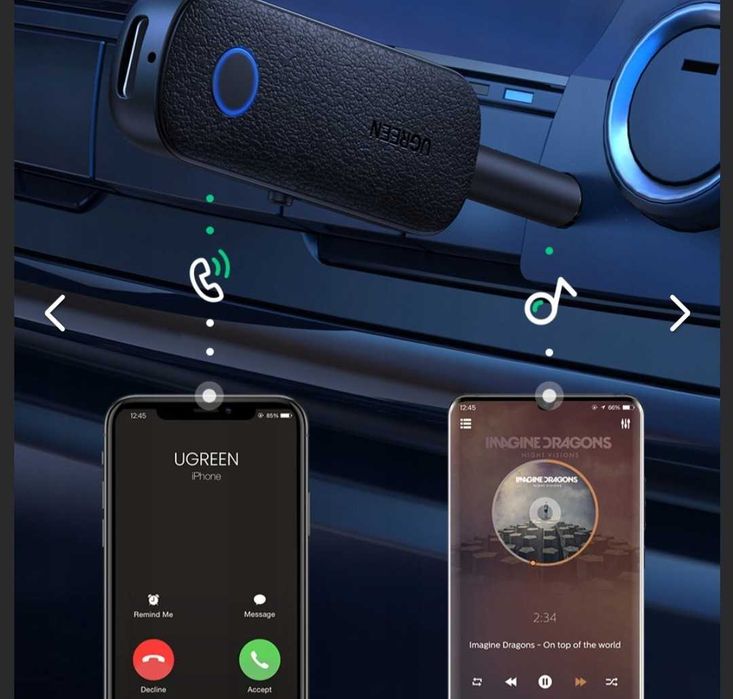 Бездротовий Bluetooth-адаптер Ugreen CM403  2 в 1