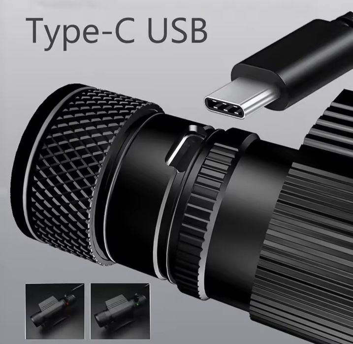 Металевий налобний ліхтарик