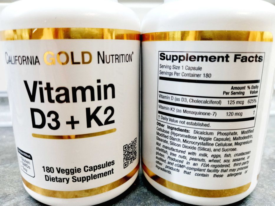 CGN, Vitamin D3+K2 (180 капс.), витамины D3+K2, вітаміни D3+K2