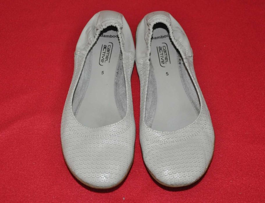 Baleriny R.38 ( 5 ) CAMEL Active Bamboo, półbuty skórzane, Nie Crocs