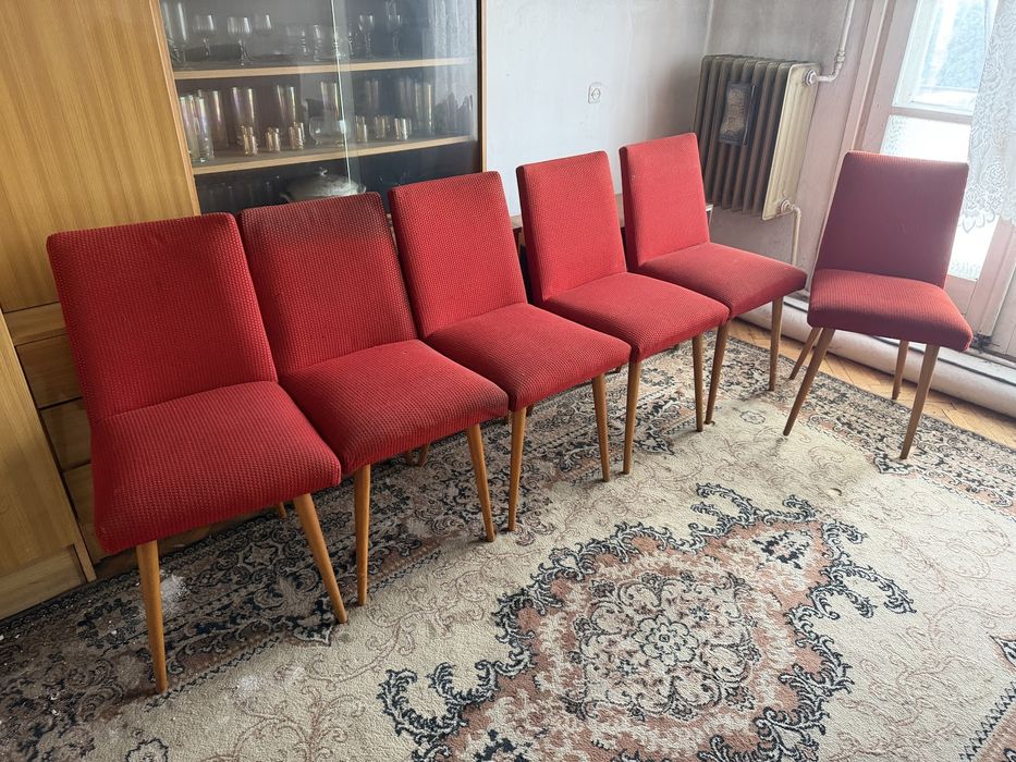 Komplet 6 krzeseł patyczaki z PRL vintage