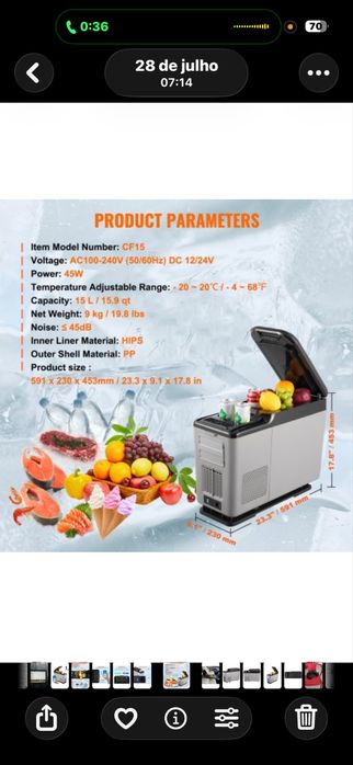 Frigorifico automovel trator camiao