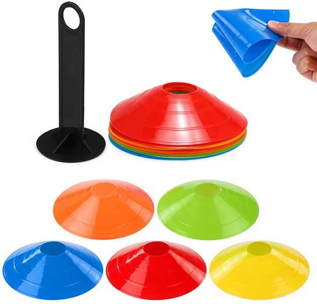 Pachołki treningowe elastyczne grzybki talerzyki piłkarskie