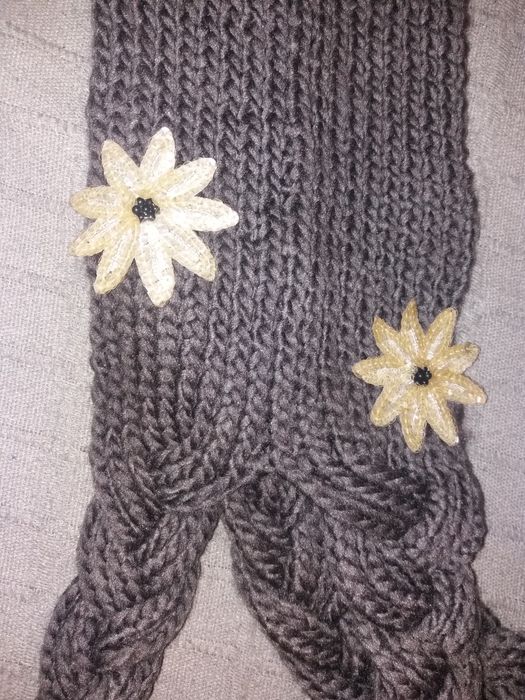 Cachecol cinza artesanal