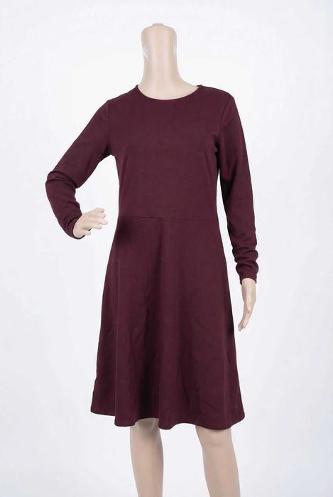 H&M Sukienka Dżersejowa Burgundowa M Wiskoza Elastyczna