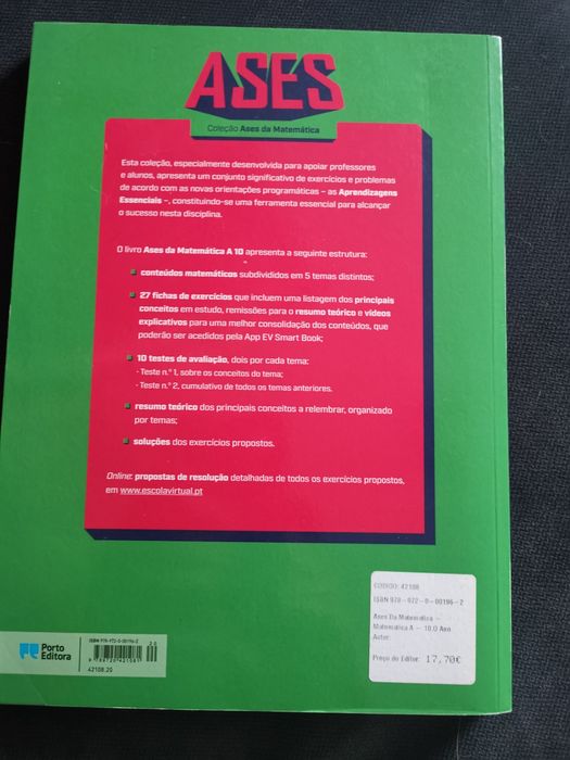 Manual de apoio ao estudo de Matemática A da Porto editora