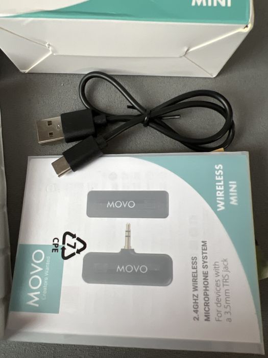 MOVO- 2.4 GHz wireless Microphone system 3.5mm TRS Jack-NOWY#7