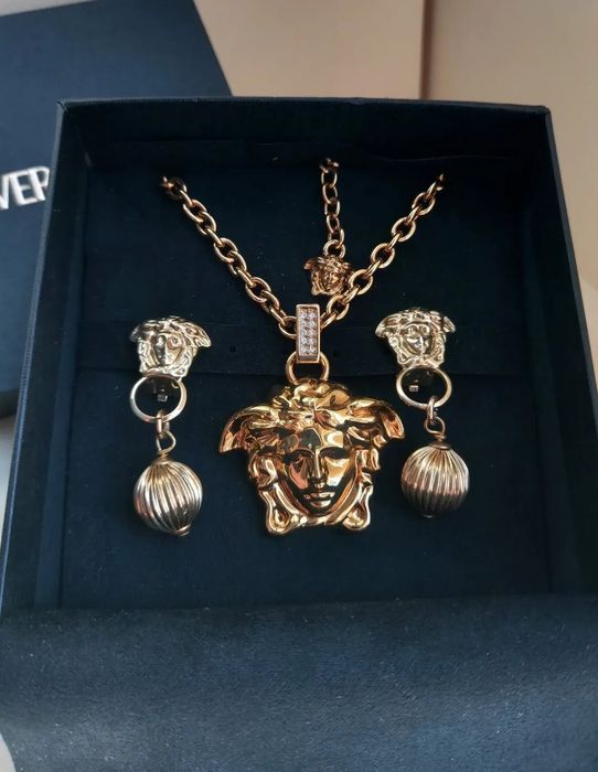 Вінтажний Комплект (кольє, браслет, кліпси) Gianni Versace, Italy 80-x