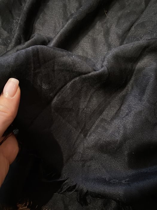 Чорний шарф палантин шовк хустка платок chanel оригінал