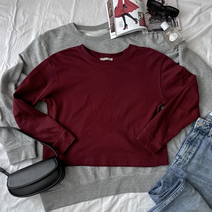 Світшот zara у трендовому кольорі бургунді