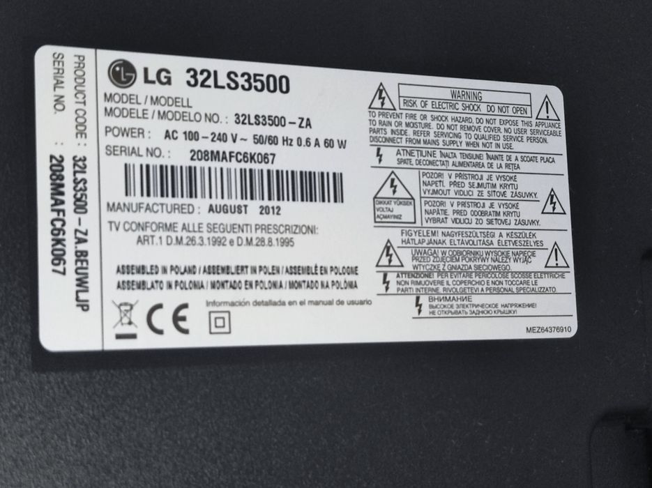 TV LG 32LS3500 com intermitências, mas funcional