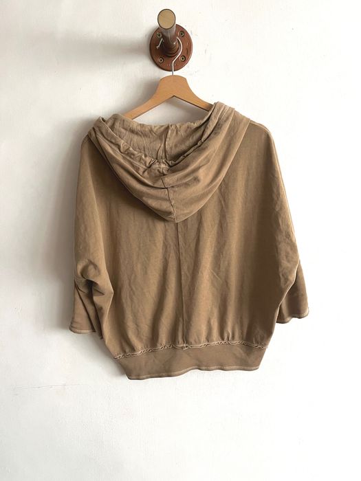 Benetton Bawełniana bluza beżowa Z kapturem