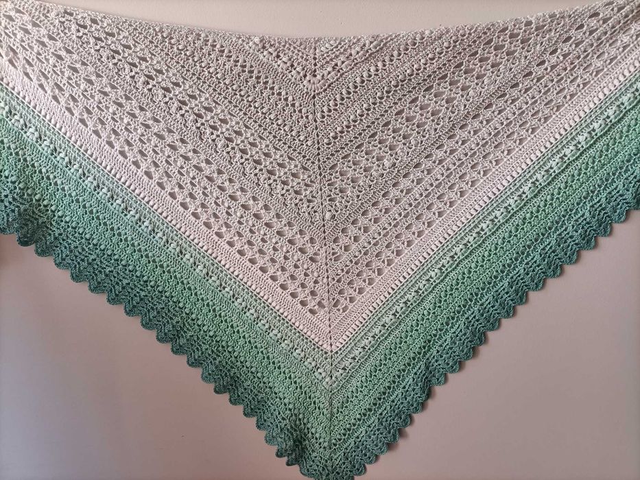 Chusta Ombre, ręcznie robiona na szydełku, szydełko, Handmade