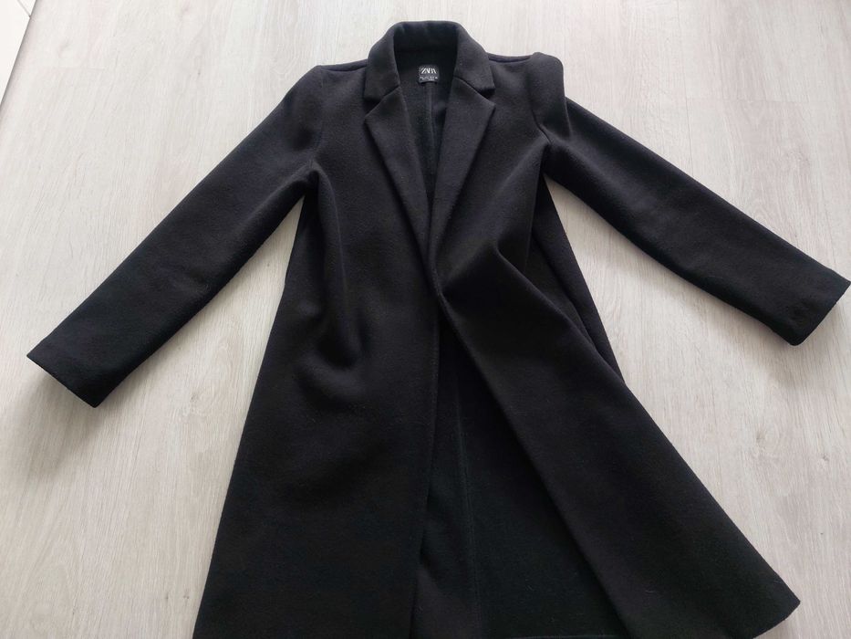 Czarny płaszcz Zara 36 S