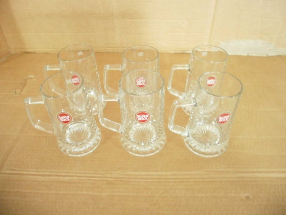 6 canecas de vidro de cerveja