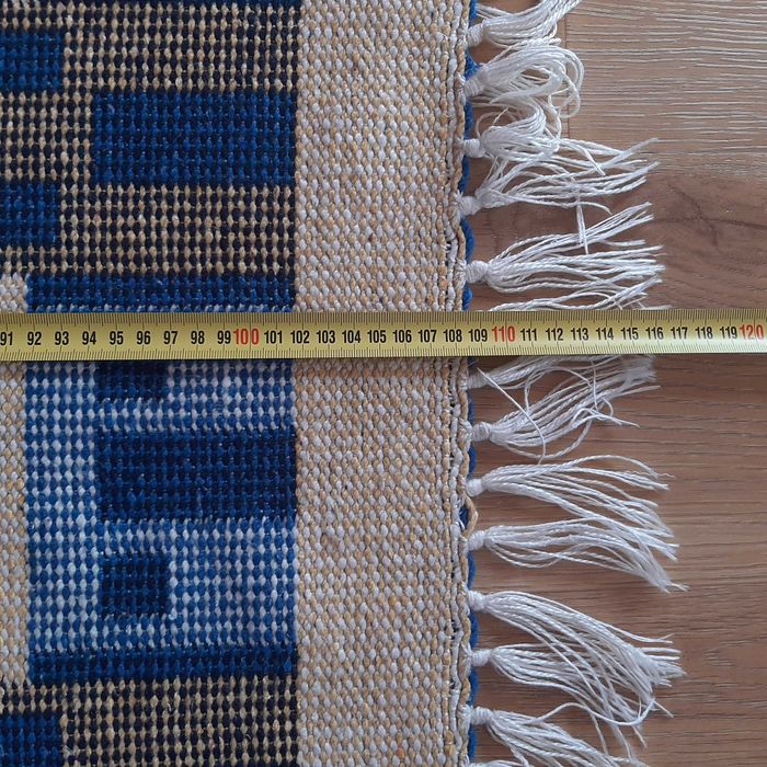 Conjunto de 2 Tapetes Azuis Reversíveis 100x50cm