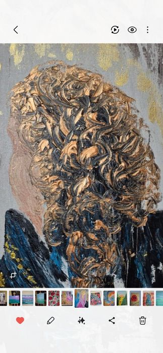 Pintura  "Raparigas num Passeio", Iryna Lyashenko, Tela 50 x 70, Acríl