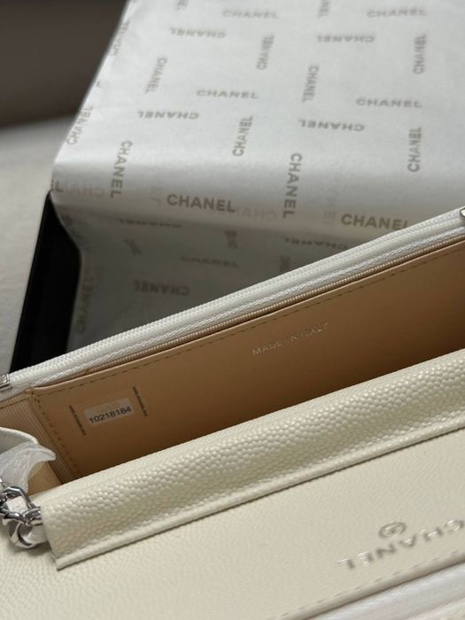 Сумка Chanel Woc біла | срібна фурнітура