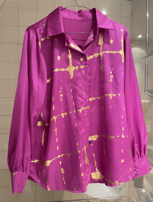Camiseiro senhora  rosa com laivos dourados