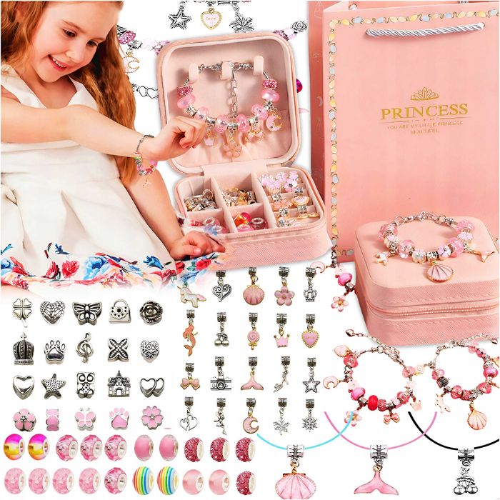 ZESTAW DO ROBIENIA BRANSOLETEK biżuterii naszyjników dzień dziecka