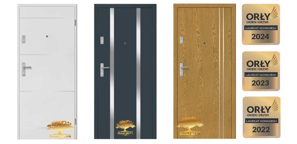 Drzwi z montażem wejściowe wewnętrzne wyciszone Antracyt Grafit Beton