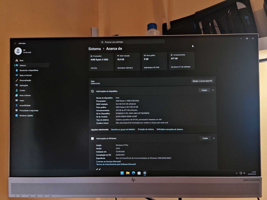 Computador Gaming Ryzen 5500/16GB RAM/RX 5700