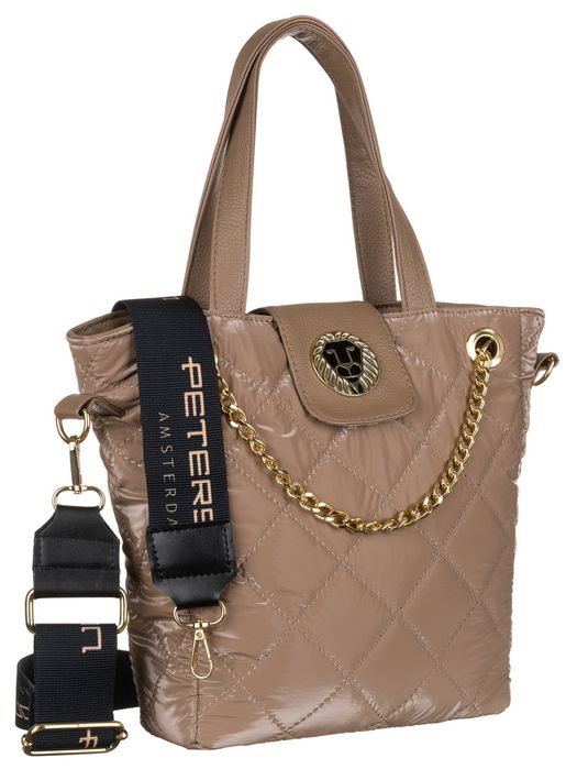 trapezowy, pikowany shopper z łańcuszkiem - peterson