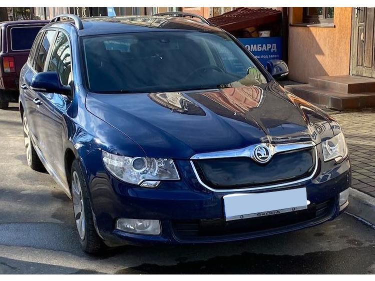 Skoda Superb 2008-2013 Зимова накладка на решітку матова (верхня)