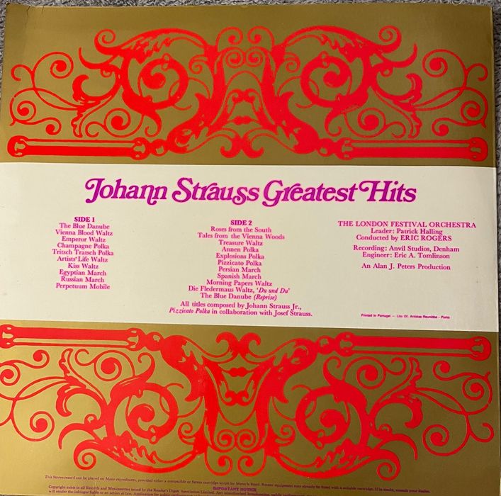 LP Vinil 33 rpm Strauss Greatest Hits