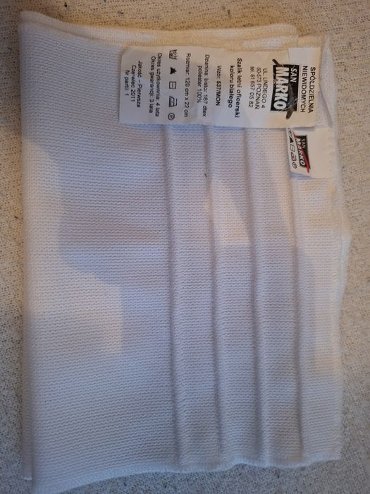 Szalik wojskowy letni kolor biały WP 537/MON nowy.