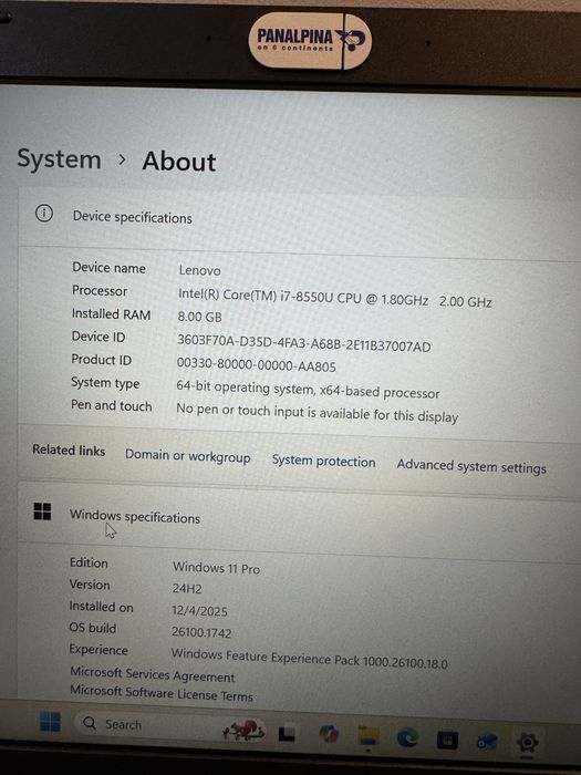Laptop Lenovo ThinkPad L480 – 8 GB RAM | SSD 256 GB | Windows 11 Pro