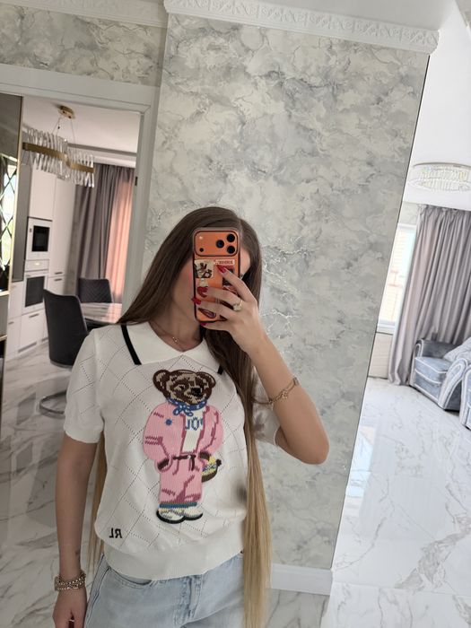 Поло футболка Ralph Lauren с мишкой