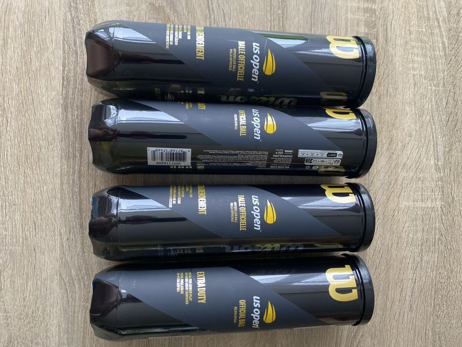 Тенісні мʼячі Wilson US Open банка 4-ри шт для великого тенісу