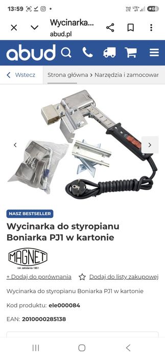 Magnet boniarka P31 _ wycinarka do styropianu j.Nowa