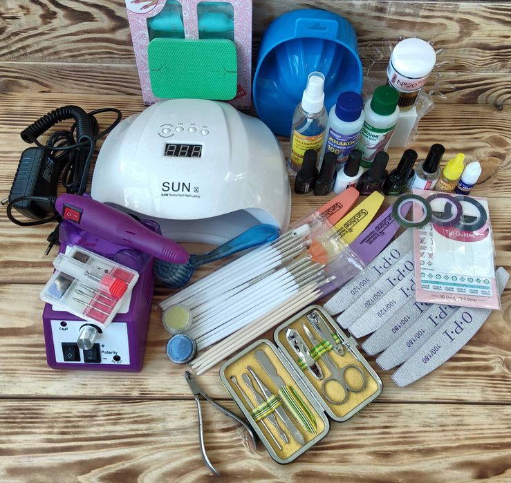 Набір для манікюру гель лаком - лампа, фрезер, 68 предметів+ ПОДАРУНОК