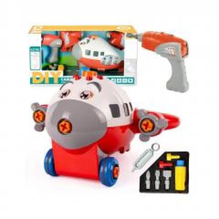 Samolot do skręcania z narzędziami i wkrętarką pudełko,168x478 mm