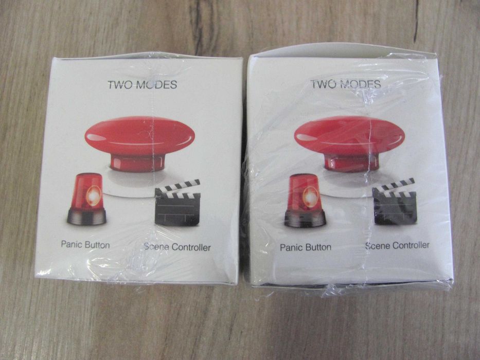 2 Kontrolery FIBARO FGPB-101-3 ZW5 The Button wewnętrzny Czerwony