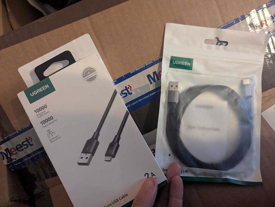 UGREEN кабелі 2м Type-C (USB-C, Тайп С) та microUSB (мікро USB)