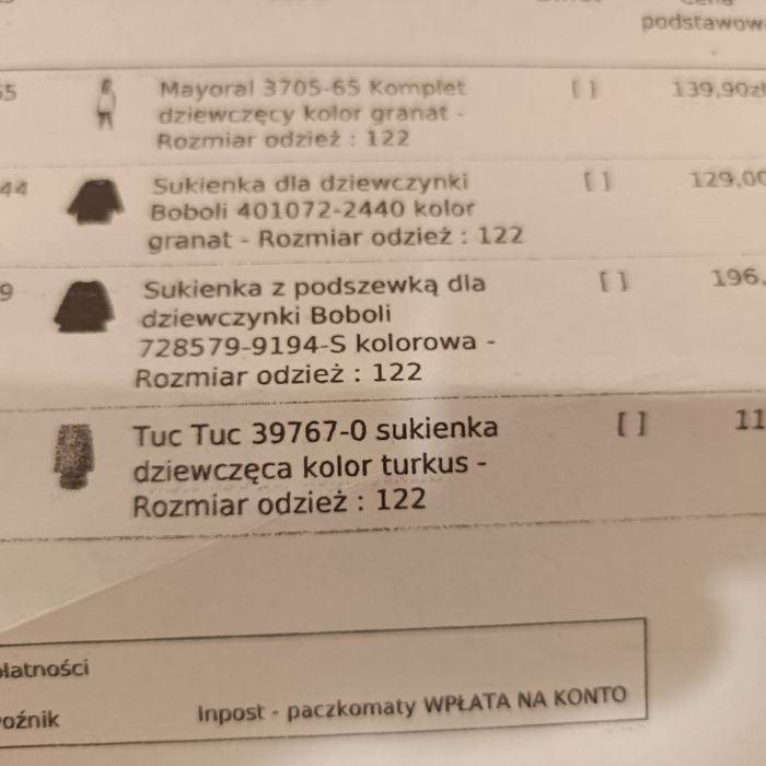 Boboli 122 sukienka nowa święta sesja paragon
