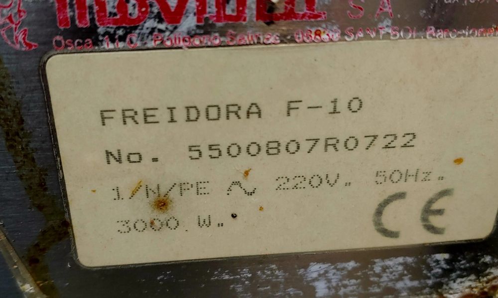 Професійна фрітюрниця Freidora Movilfrit F10
F10 (Agua y Aceite)